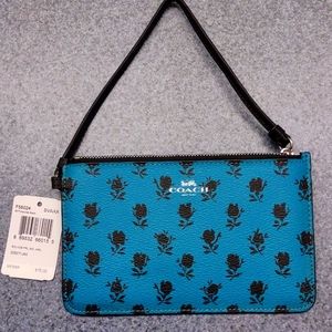Coach Wallet Small Teal with Flowers